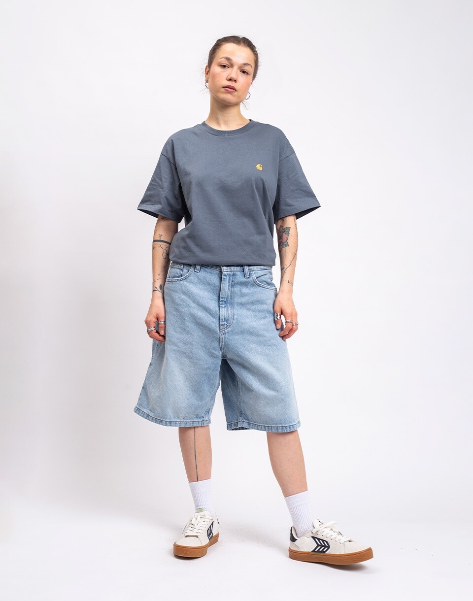 Carhartt WIP W' Brandon Short Blue heavy worn bleached XS