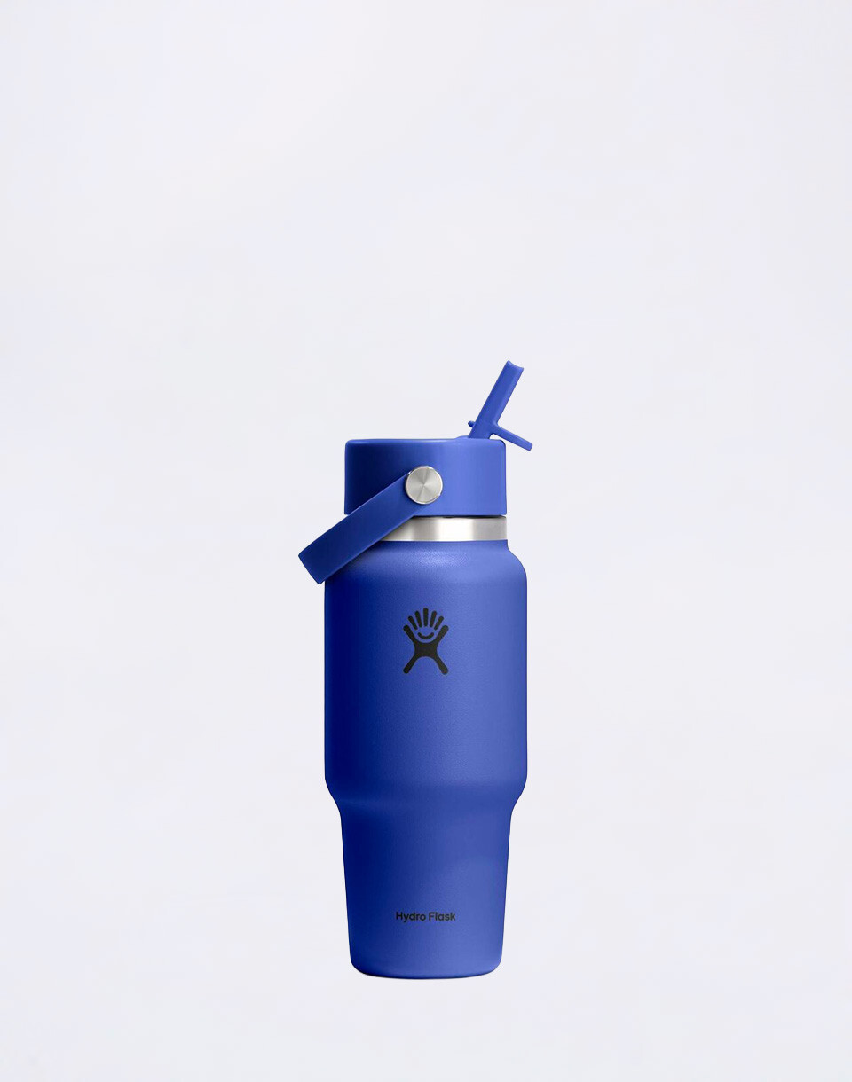 Hydro Flask Wide Mouth Travel Bottle with Flex Straw Cap (710 ml) Capri Blue