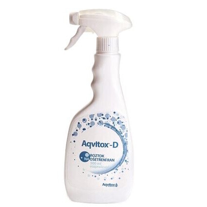 AQVITOX D elektrolyzovaný čistící roztok na ošetření ran s rozprašovačem 500ml