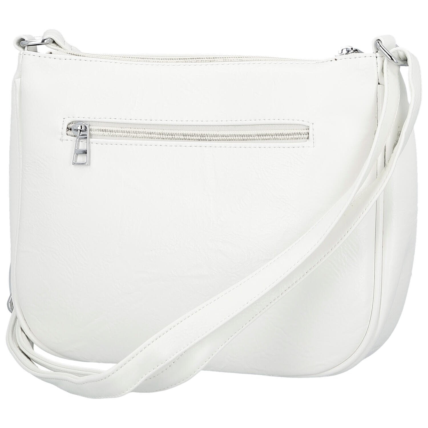 Trendy dámská koženková crossbody kabelka Betty, bílá