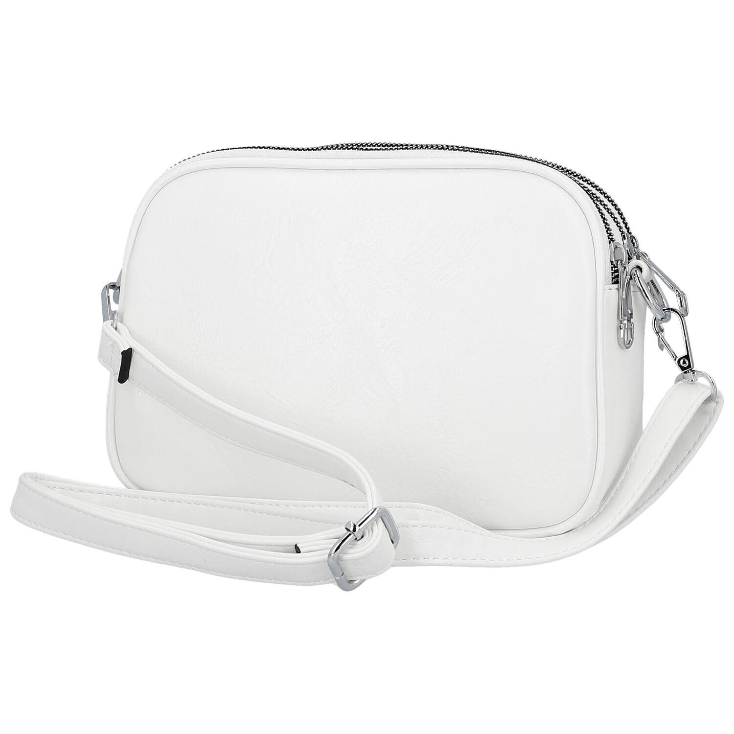 Trendy dámská koženková crossbody kabelka Teressa, bílá