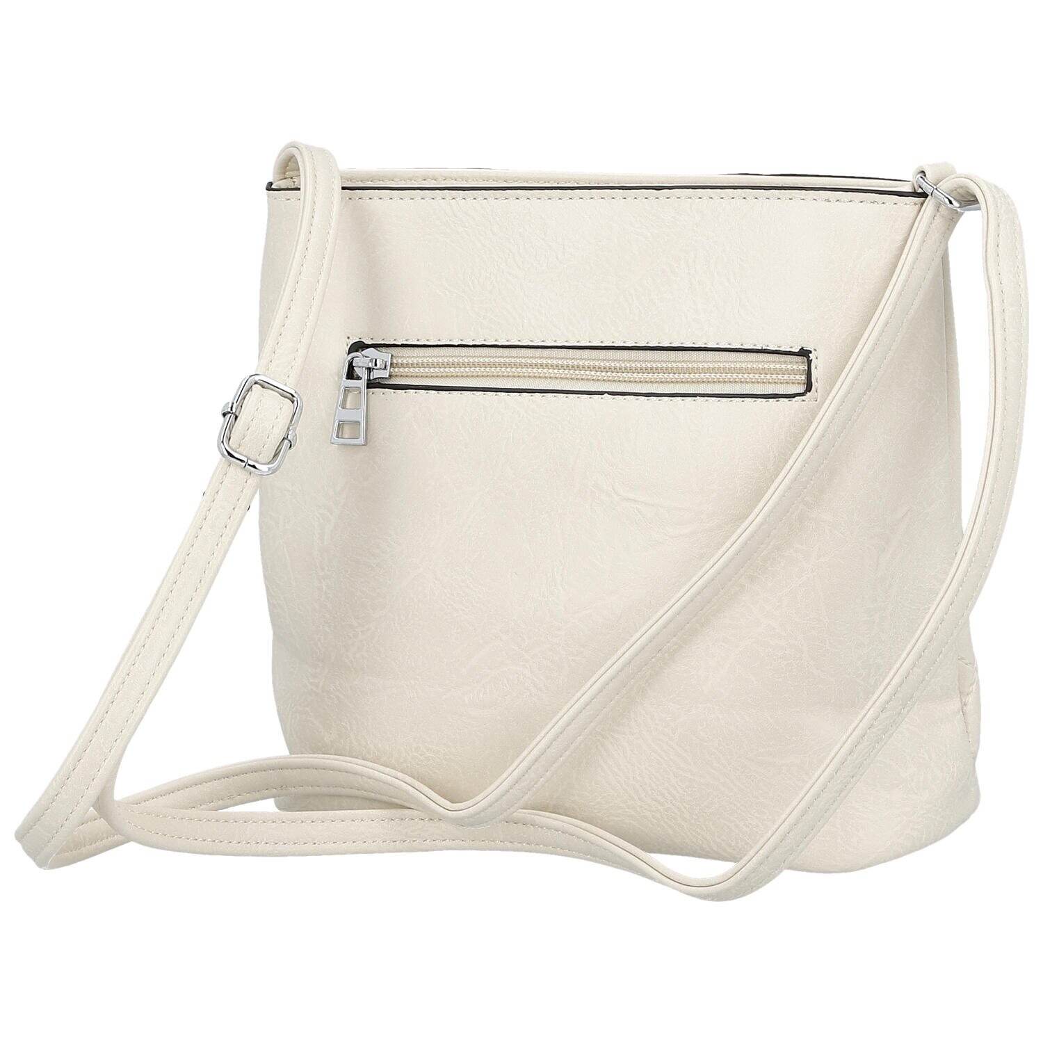 Stylová dámská koženková crossbody kabelka Betty, krémová