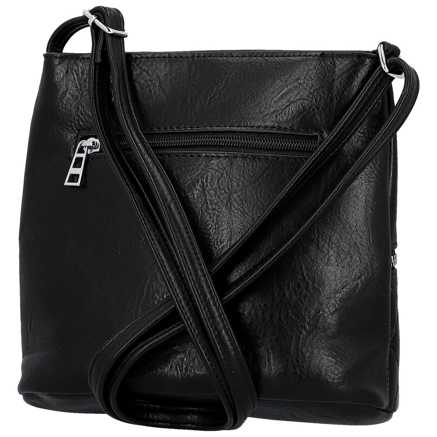 Stylová dámská koženková crossbody kabelka Betty, černá