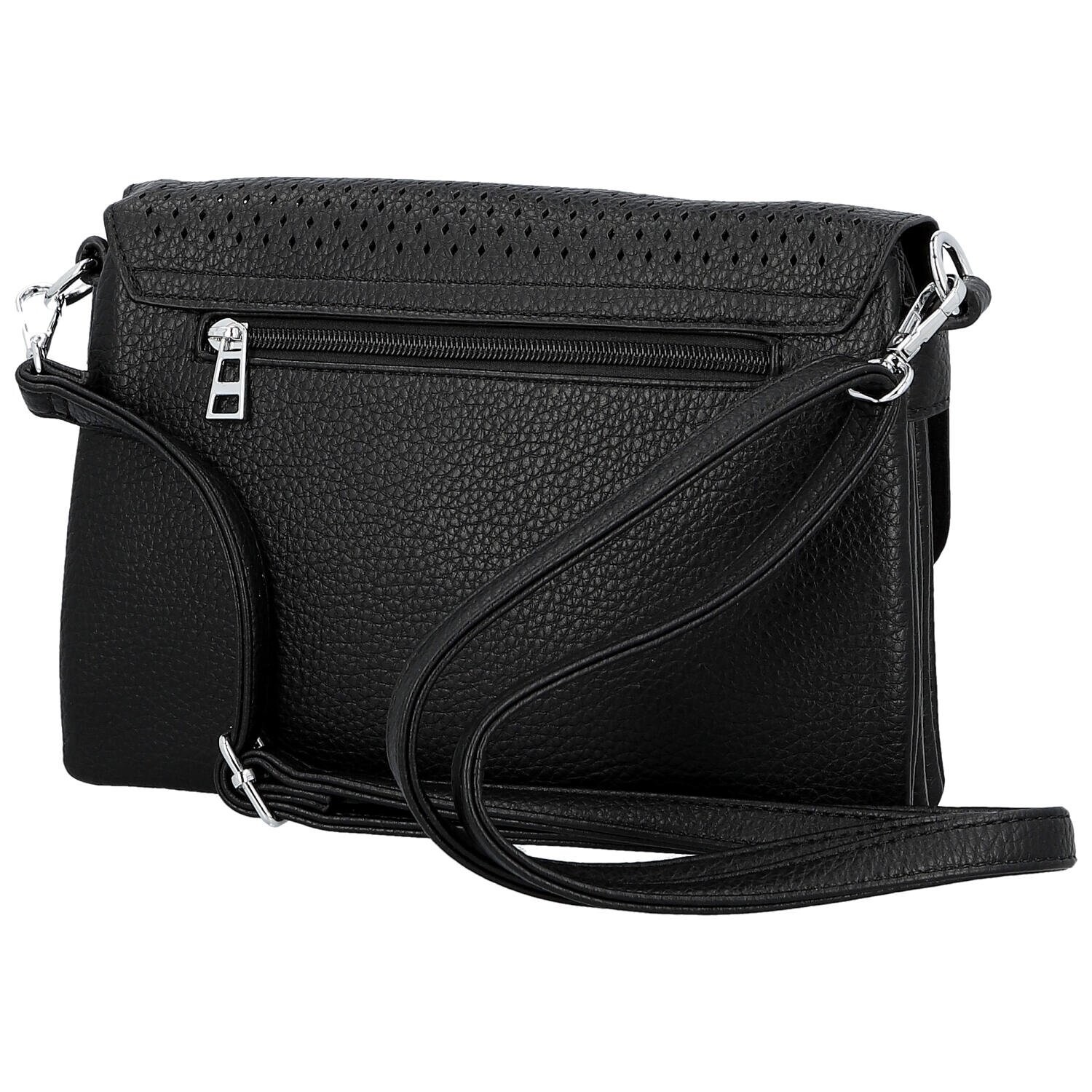 Trendy dámská koženková crossbody kabelka Kasandra, černá