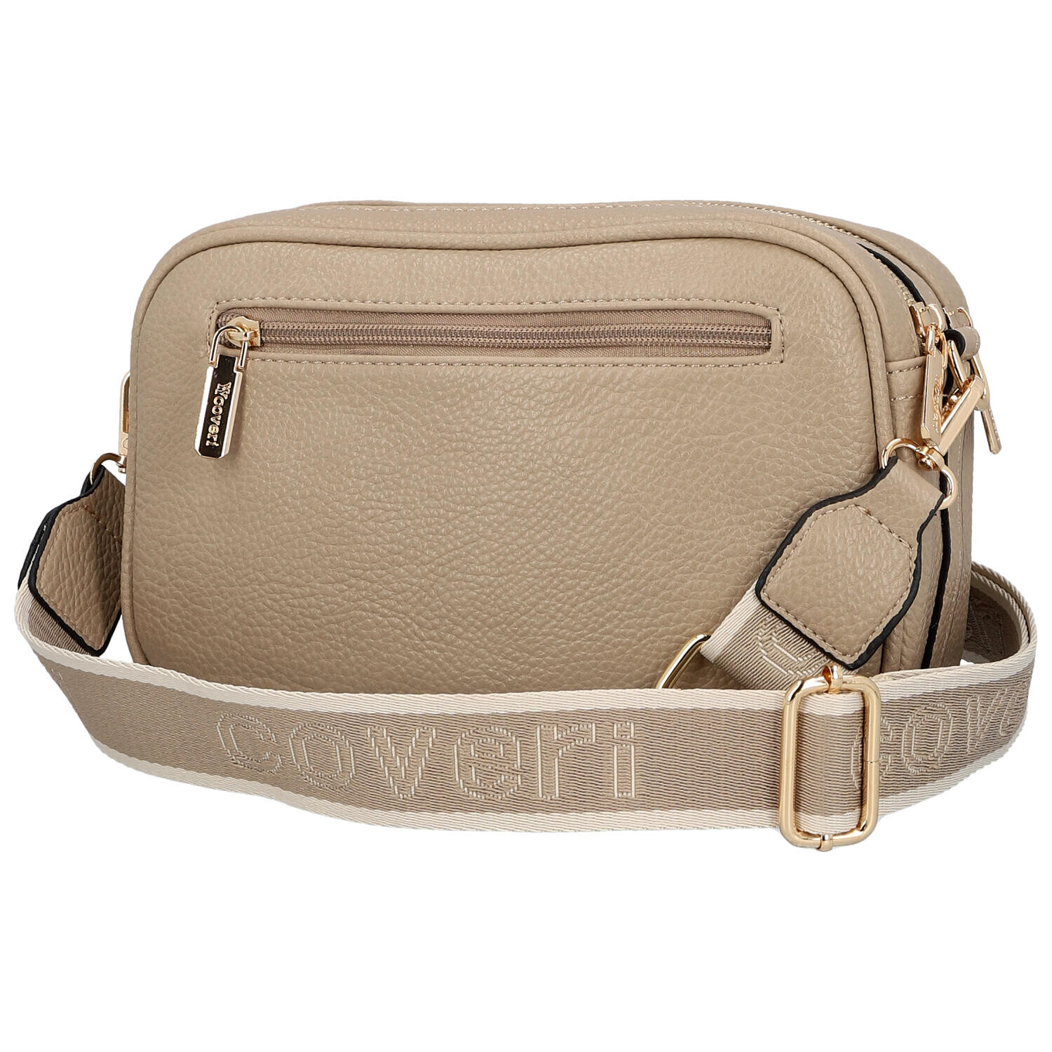 Stylová dámská koženková crossbody  kabelka Aliana, tmavě béžová