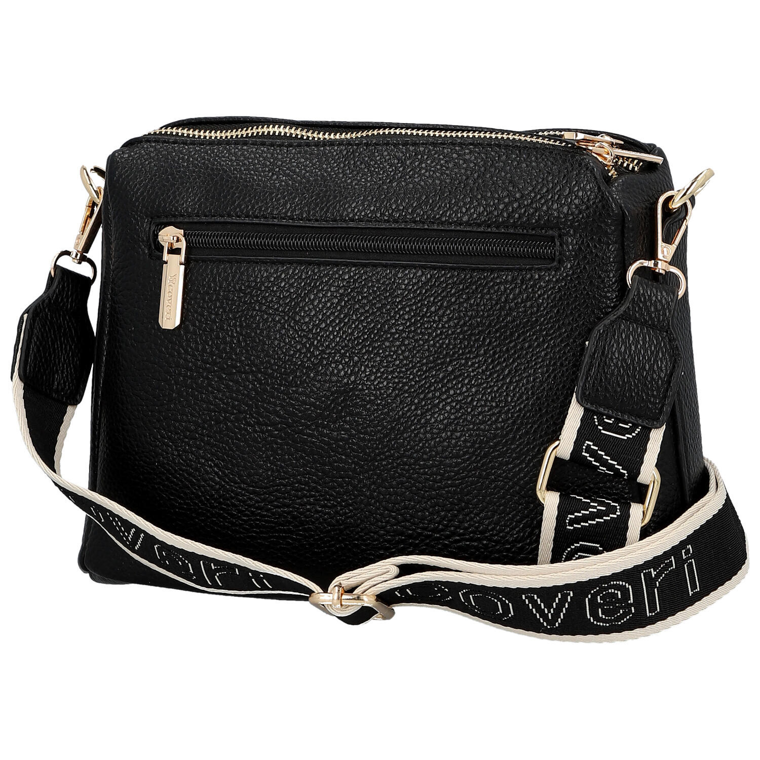 Trendy dámská koženková crossbody kabelka Chiara, černá