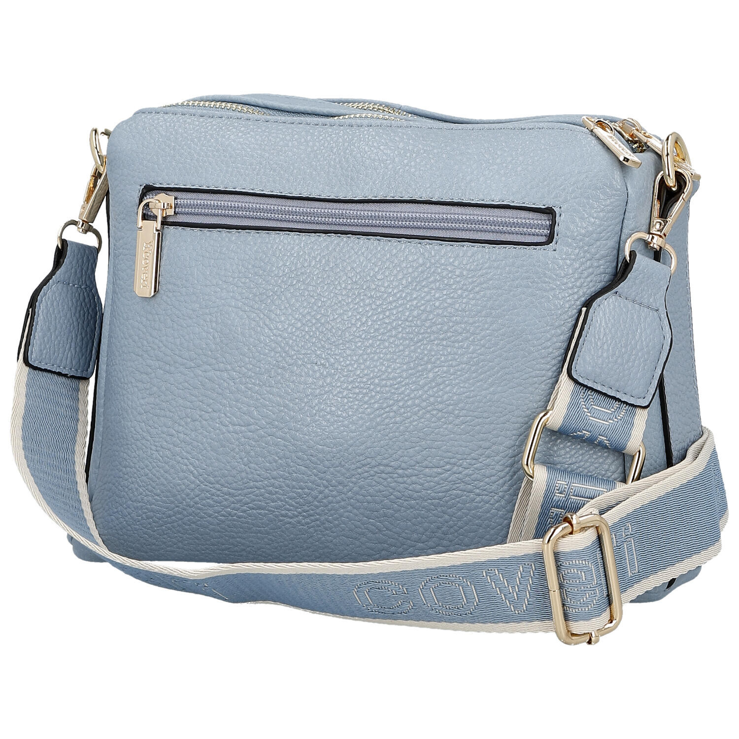 Trendy dámská koženková crossbody kabelka Chiara, světle modrá