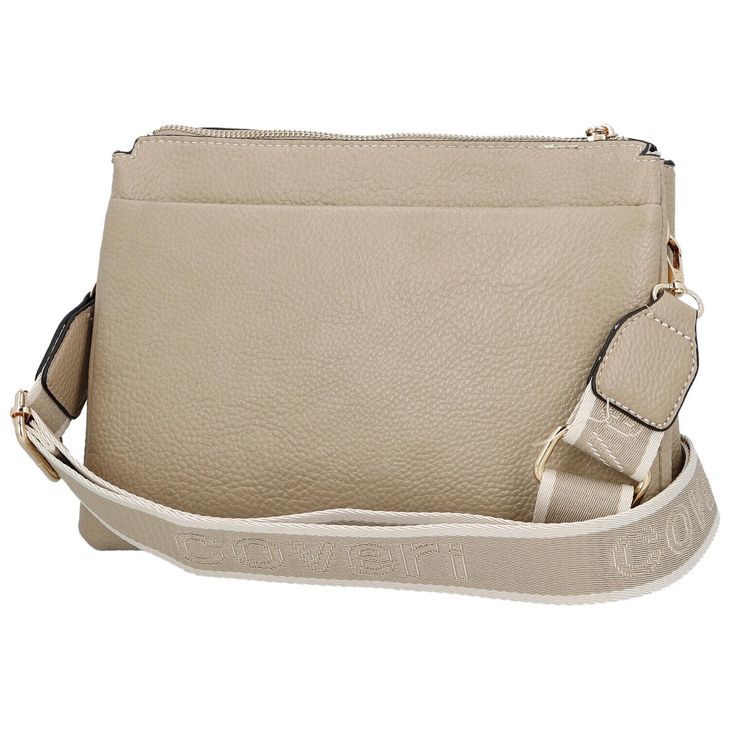 Trendy dámská koženková crossbody kabelka Anita, tmavě béžová
