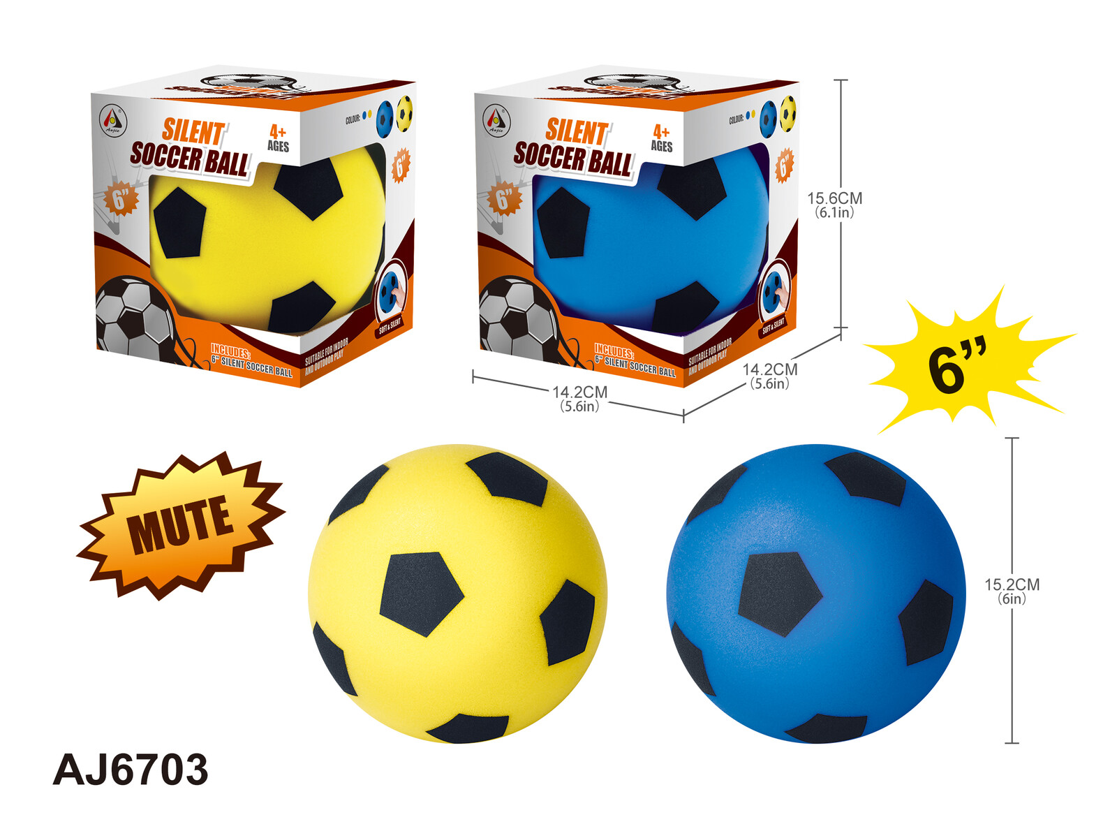 Míč tichý fotbal 15 cm
