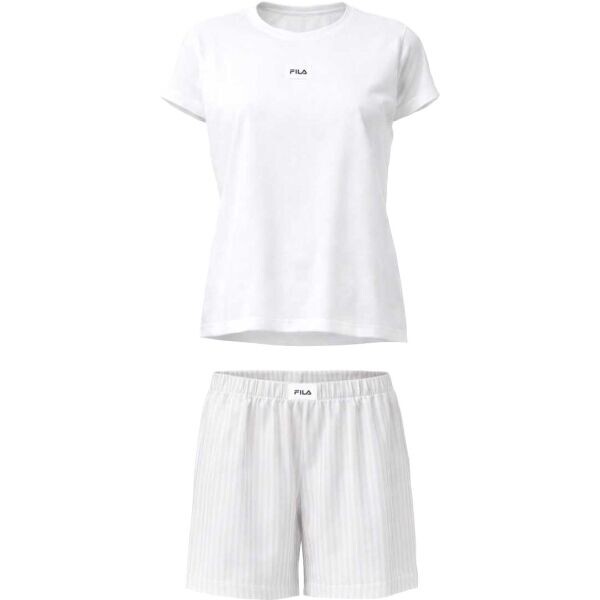 Fila WOMAN JERSEY TOP AND POPLIN SHORTS PYJAMAS Dámské pyžamo, bílá, velikost