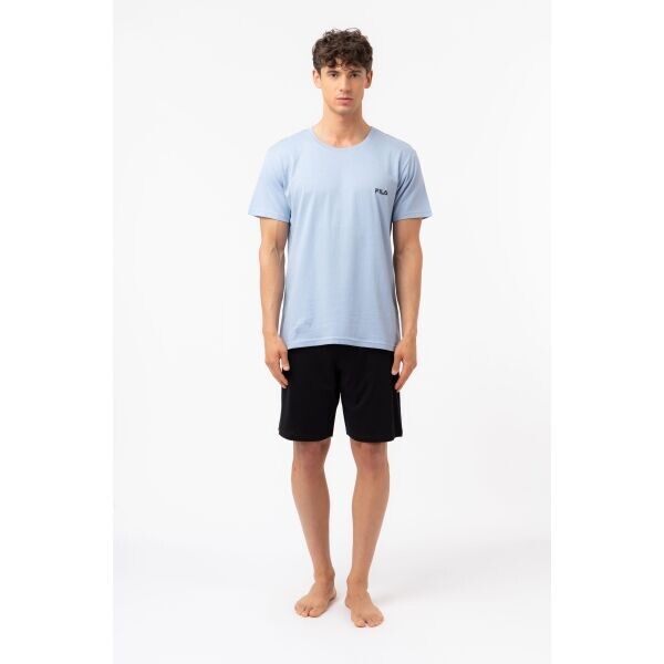 Fila SET SHORT SLEEVES T-SHIRT AND SHORT PANTS IN JERSEY Pánské pyžamo, světle modrá, velikost