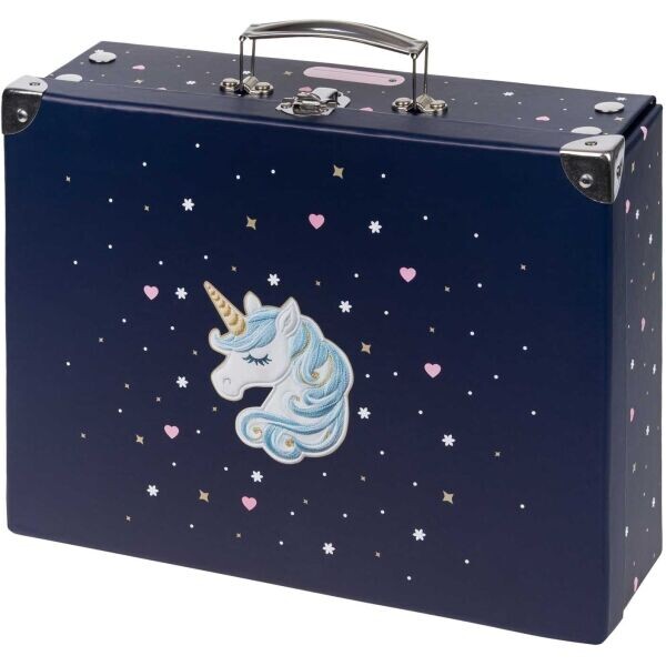 BAAGL UNICORN GOLD Skládací školní kufřík, tmavě modrá, velikost
