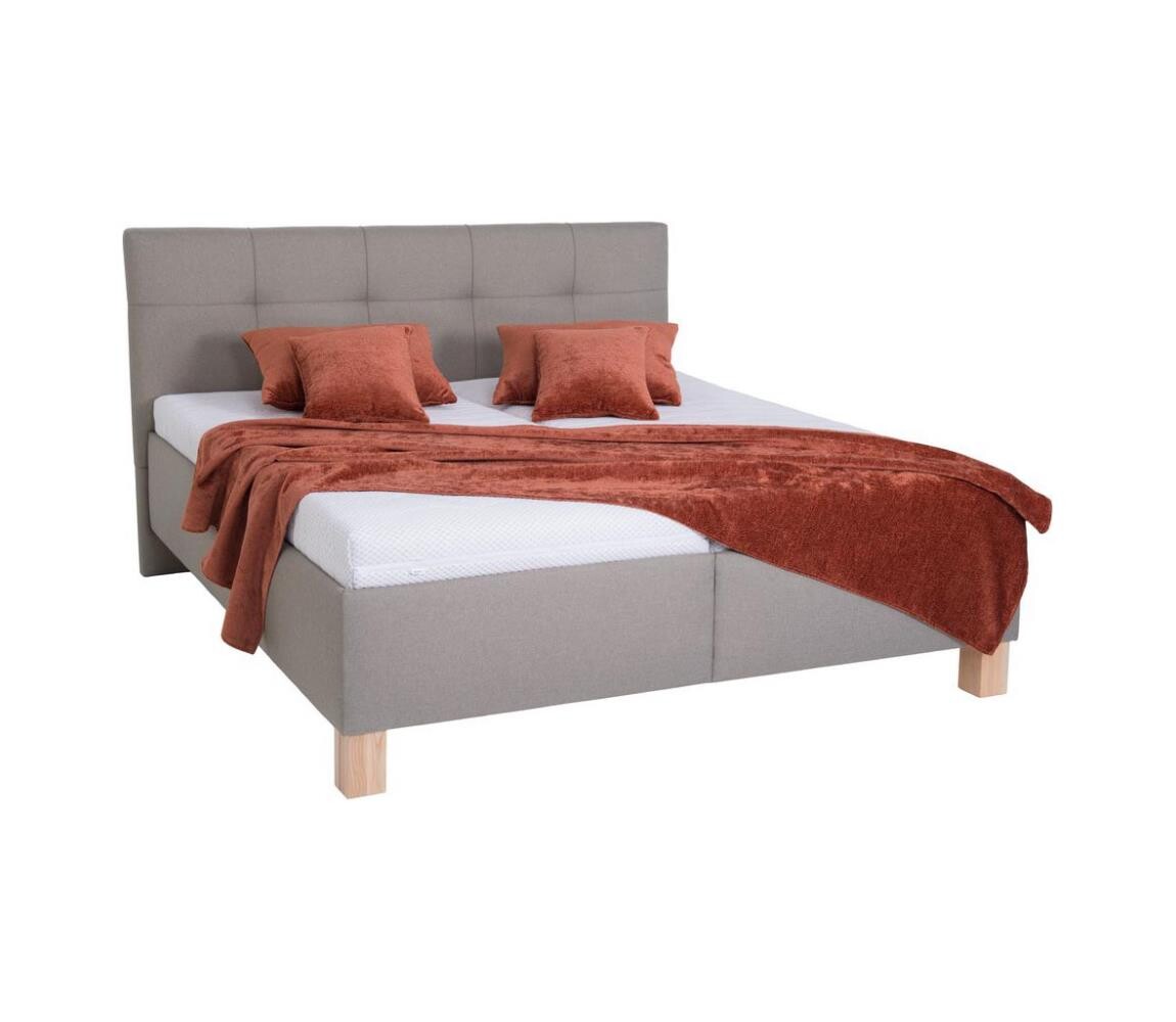 Čalouněná postel s matrací a úložným prostorem MARIA 160x200 cm taupe 8590828931782