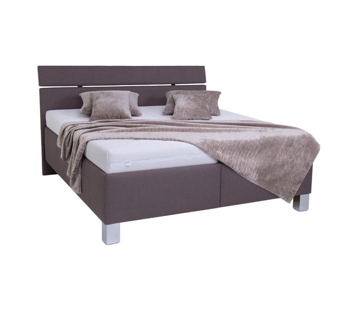 Čalouněná postel s matrací a úložným prostorem ALIS 160x200 cm hnědá 8590828932987