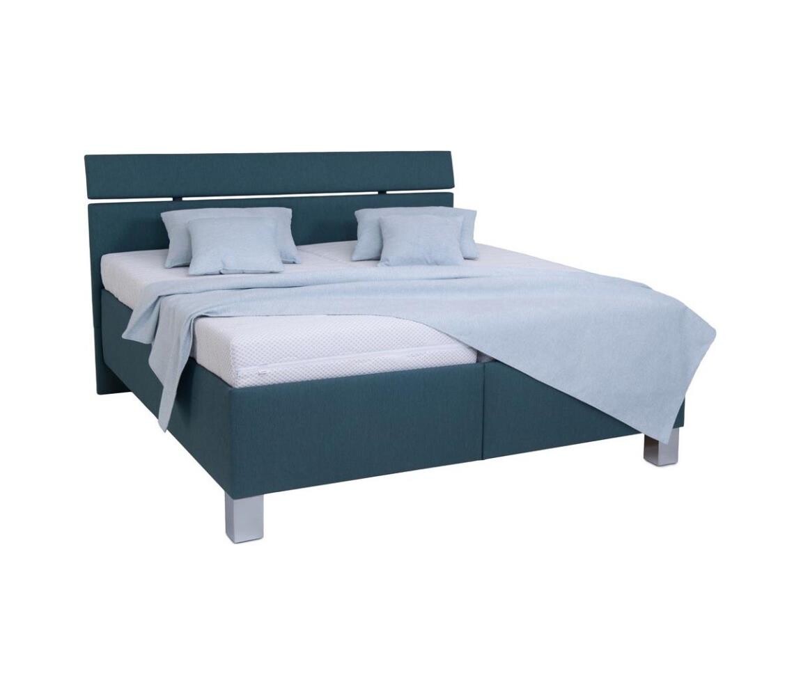 Čalouněná postel s matrací a úložným prostorem ALIS 160x200 cm petrolejová 8590828933021