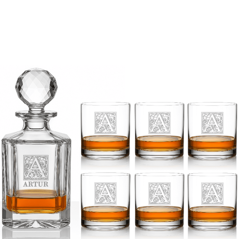 Dekorant Whisky set s monogramem Blank 1+6