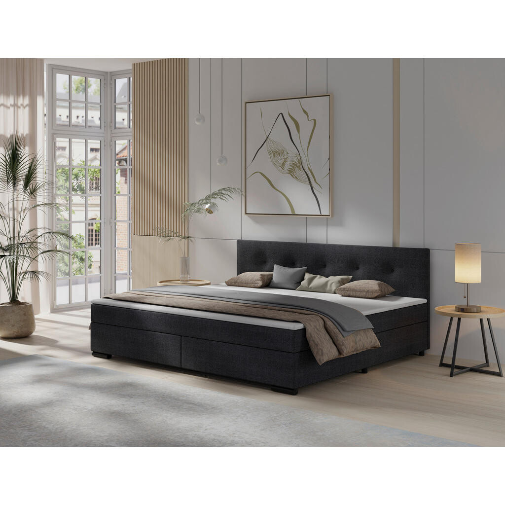 P & B POSTEL BOXSPRING, 240/200 cm, antracitová