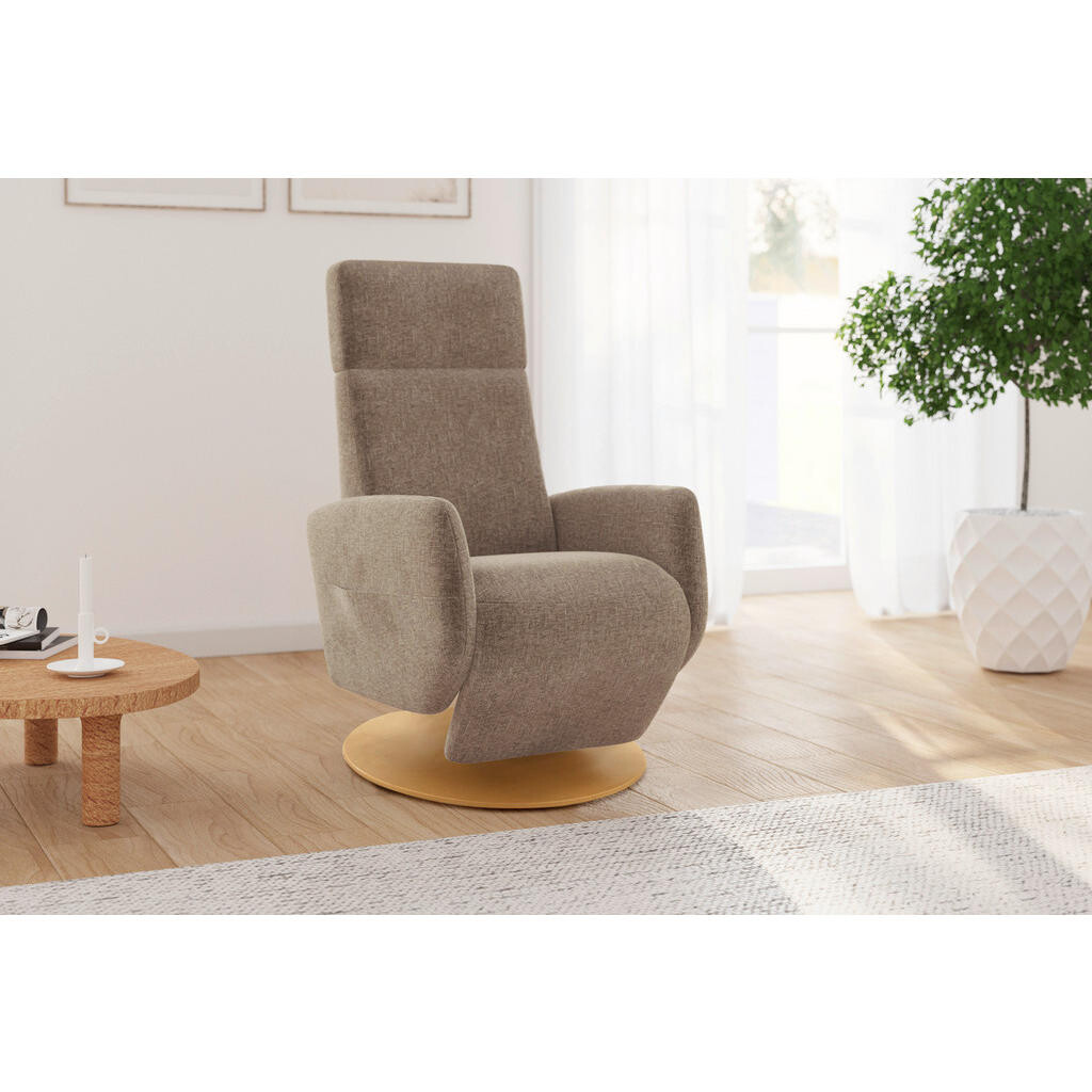Sit & More RELAXAČNÍ KŘESLO, textil, světle hnědá