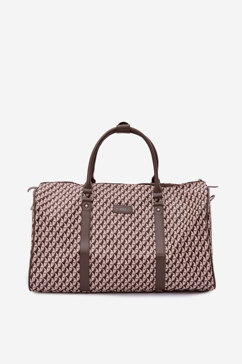 Flora&Co cestovní taška vzorovaná tmavě béžová