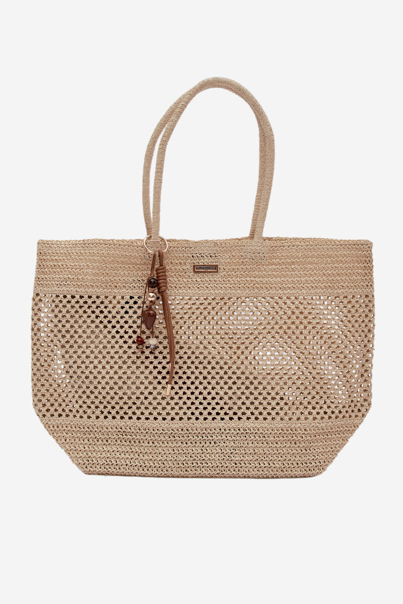 Flora&Co velká proutěná plážová taška světle béžová