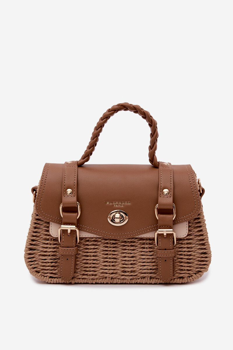 Flora&Co Malá hnědá taška s pleteným vzorem