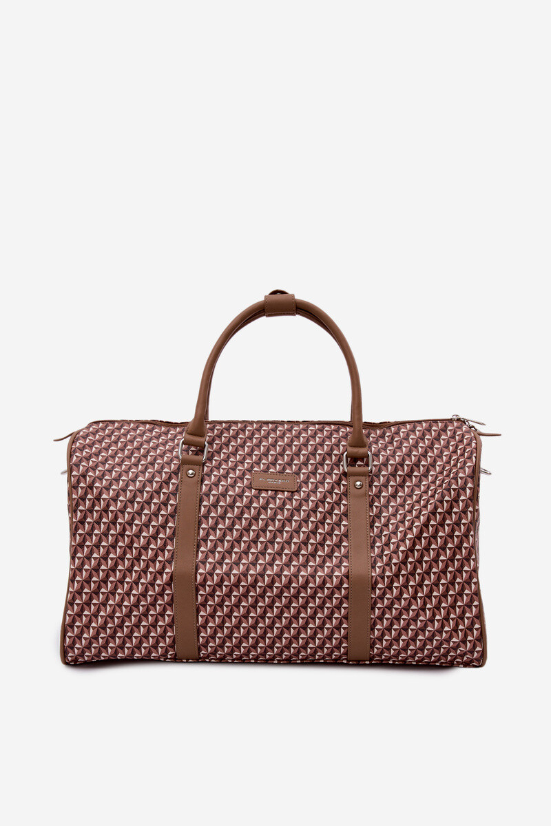 Hnědá vzorovaná cestovní taška Flora&Co