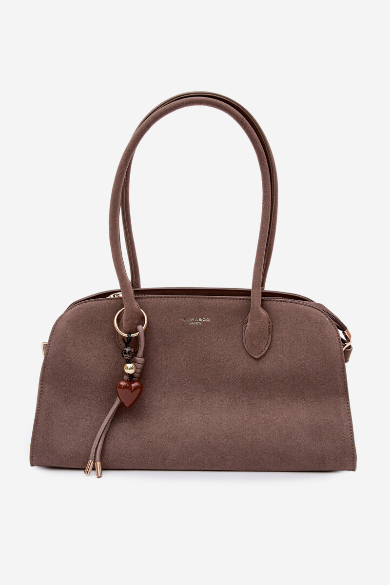 Flora&Co Eco Suede Béžová Taška s Přívěskem