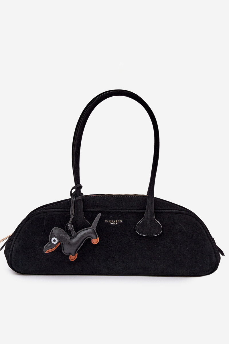 Flora&Co Baguette Bag z černého semiše