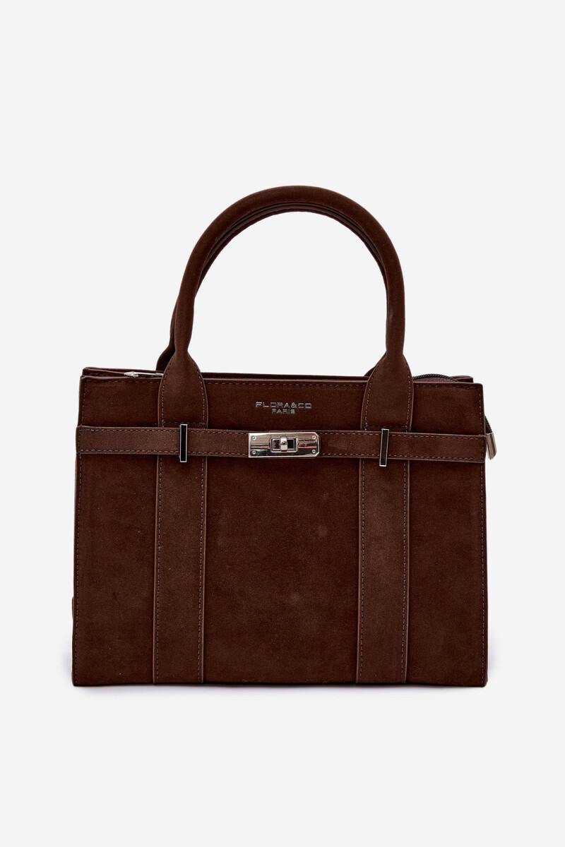 Flora&Co čokomodrá box kabelka z eko semiše