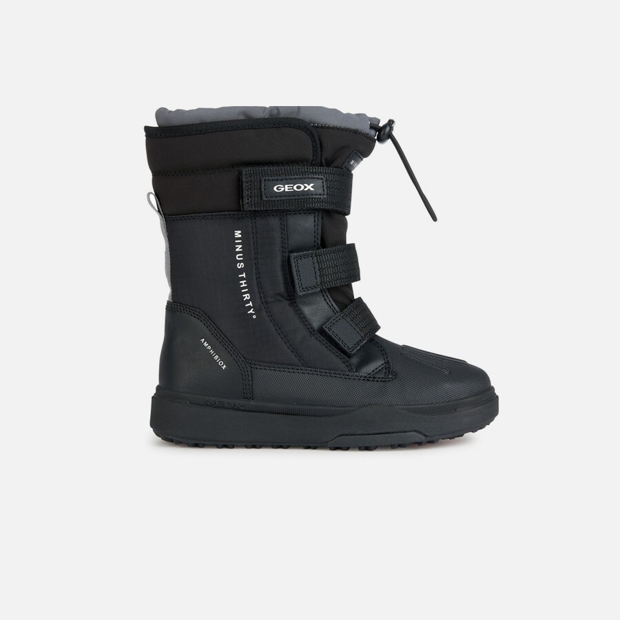 Černé chlapecké zimní boty Geox Bunshee Pg BA