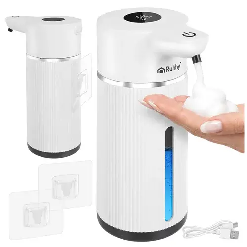 Bezdotykový automatický LCD dávkovač mýdla 420 ml - bílý