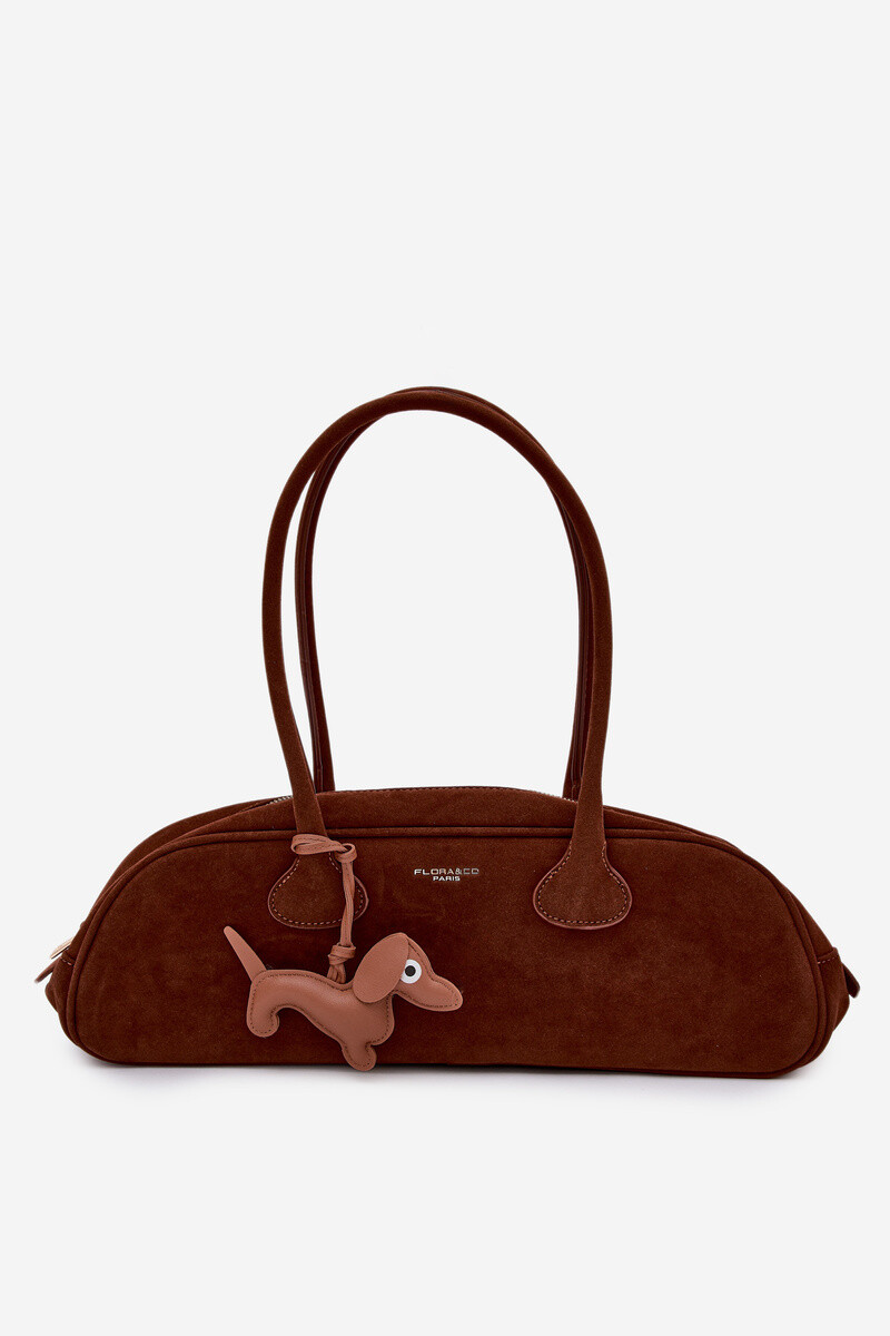 Kabelka Flora&Co Camel z Eko Semiše s Přívěskem
