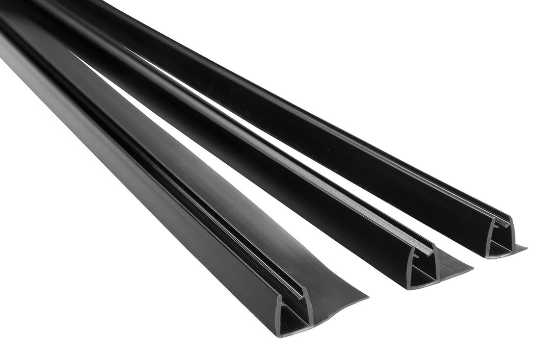 Polysan EASY BLACK set svislých těsnění pro sklo 6/6/6mm, 2000mm (2ks)