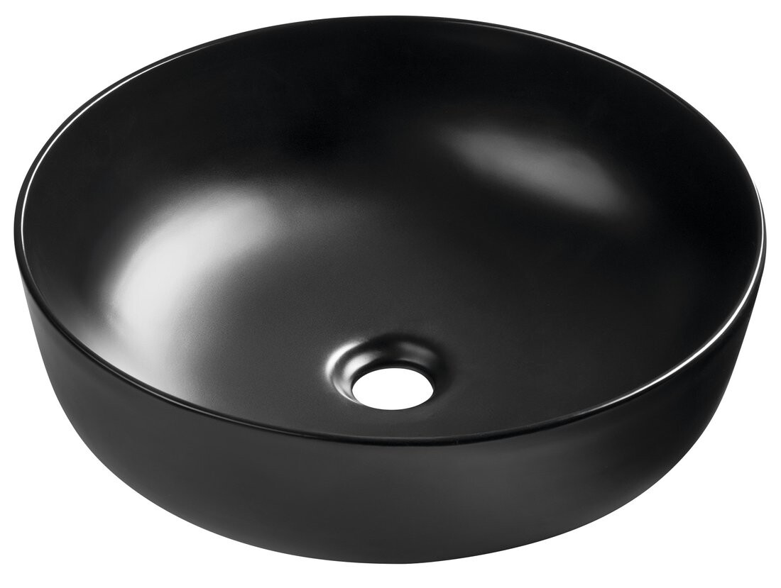 Sapho RONDEA keramické umyvadlo na desku Ø 41cm, černá mat