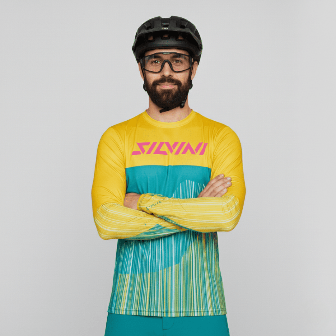 Pánský enduro dres silvini ello oranžová/zelená s