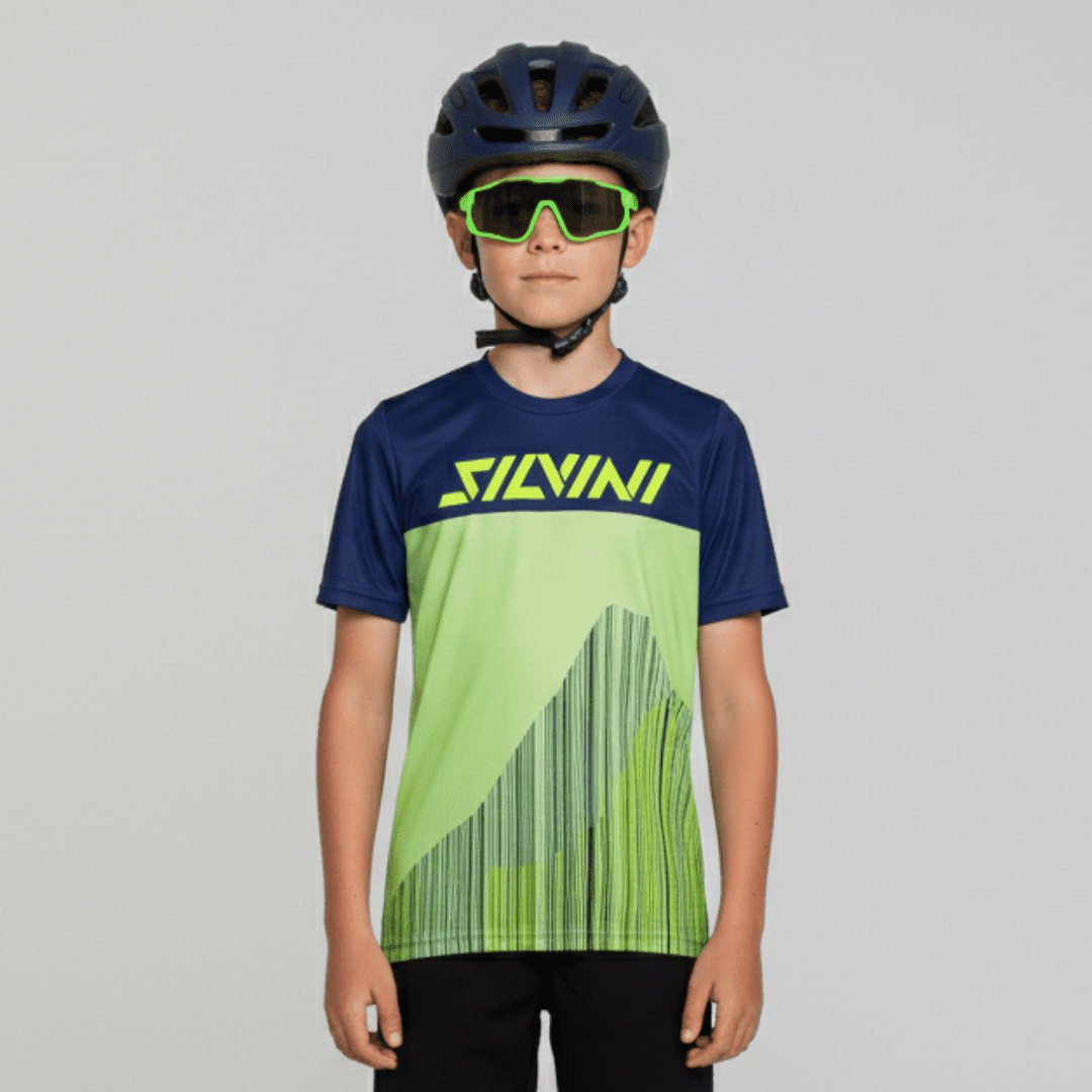 Dětský enduro dres silvini denni modrá/zelená 122-128