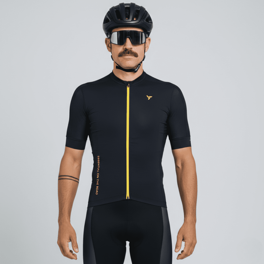 Pánský cyklo dres silvini carnio černá/oranžová s