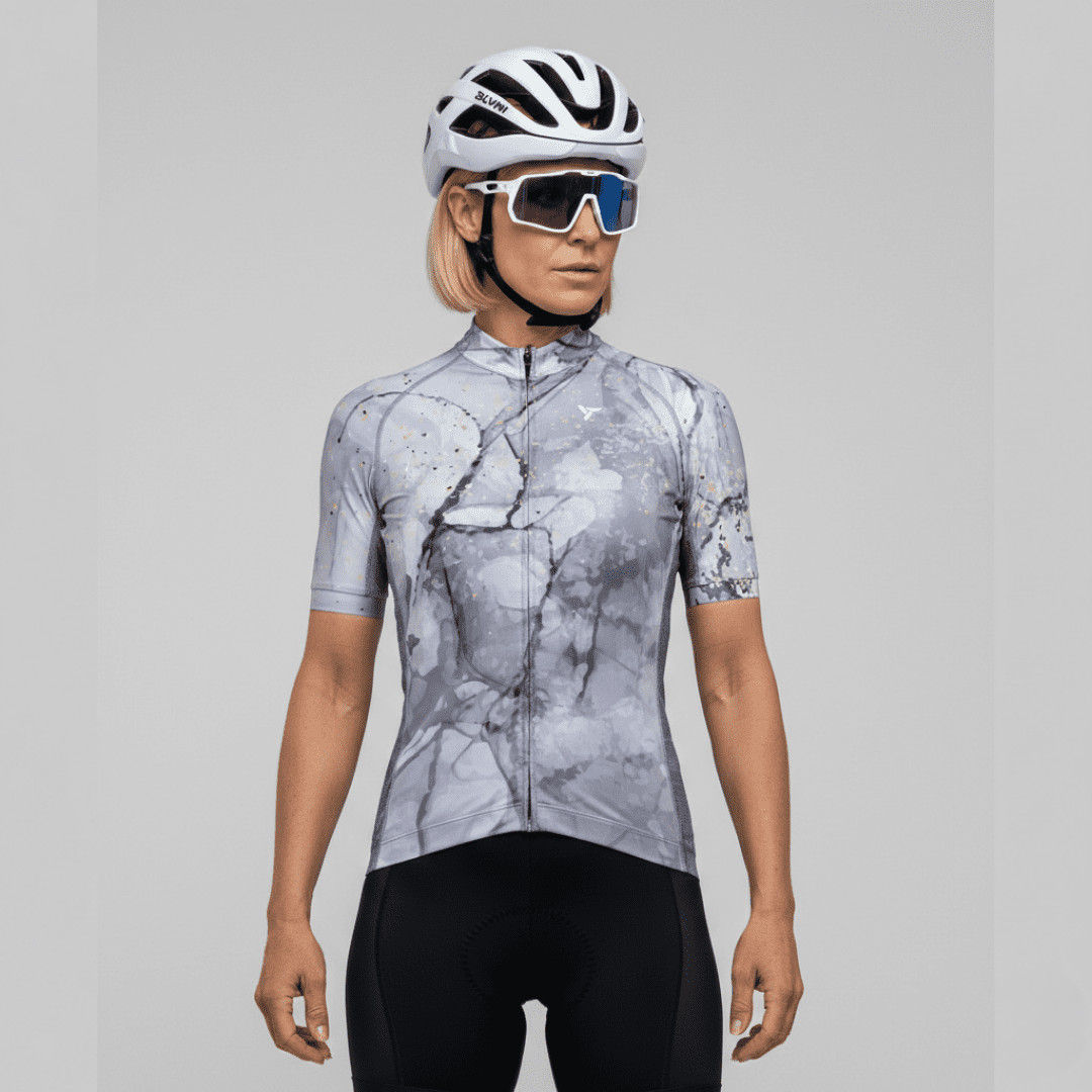 Dámský cyklistický dres silvini calnia šedá/černá s