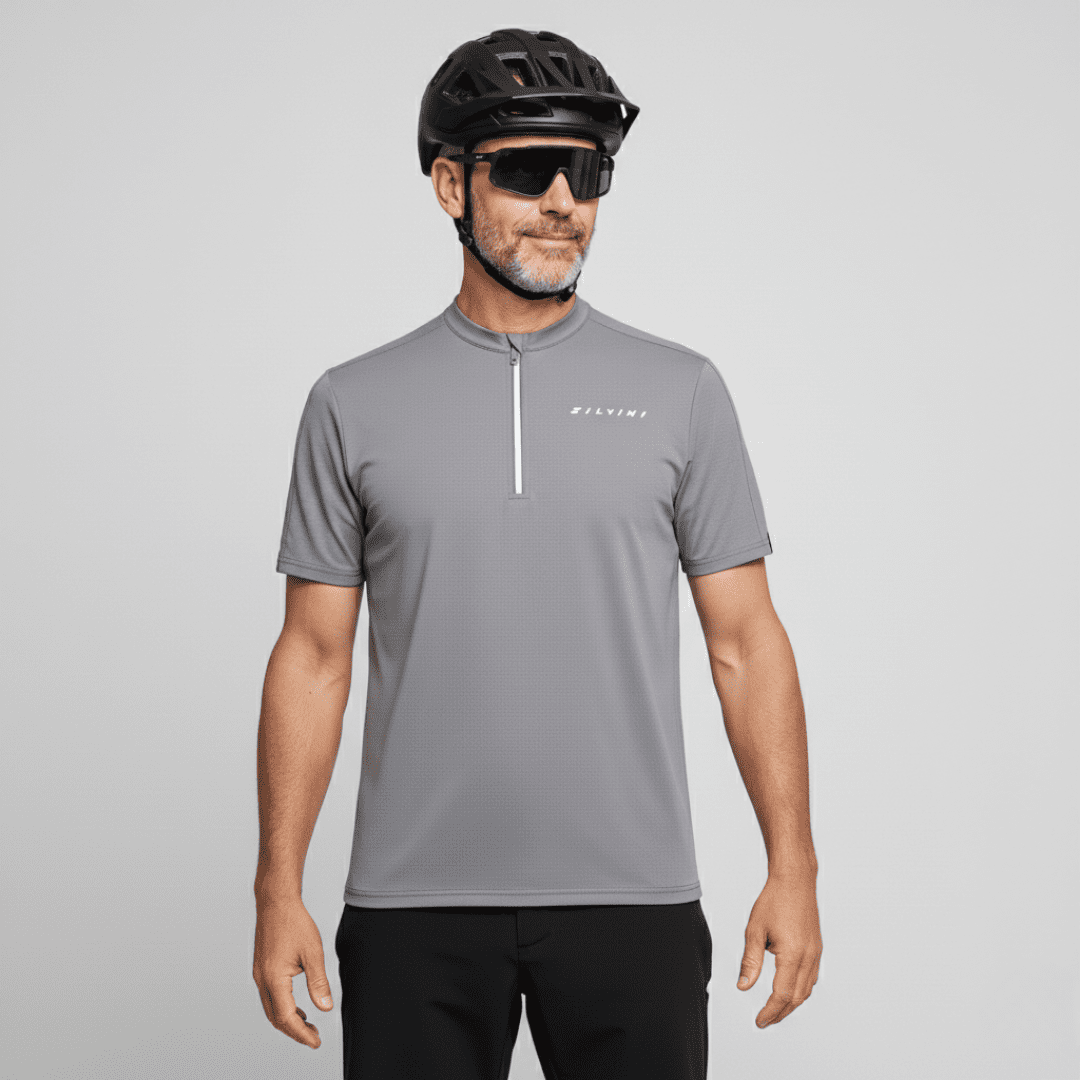 Pánský cyklo dres silvini naturno šedá s