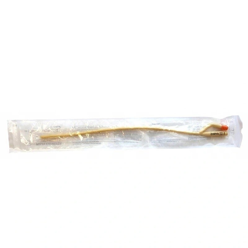 Zarys katetr Foley - 2cestný, latex potažený silikonem, sterilní, ventil plast, balónek 5-10 ml, 10 ks Barva: Žlutá CH20