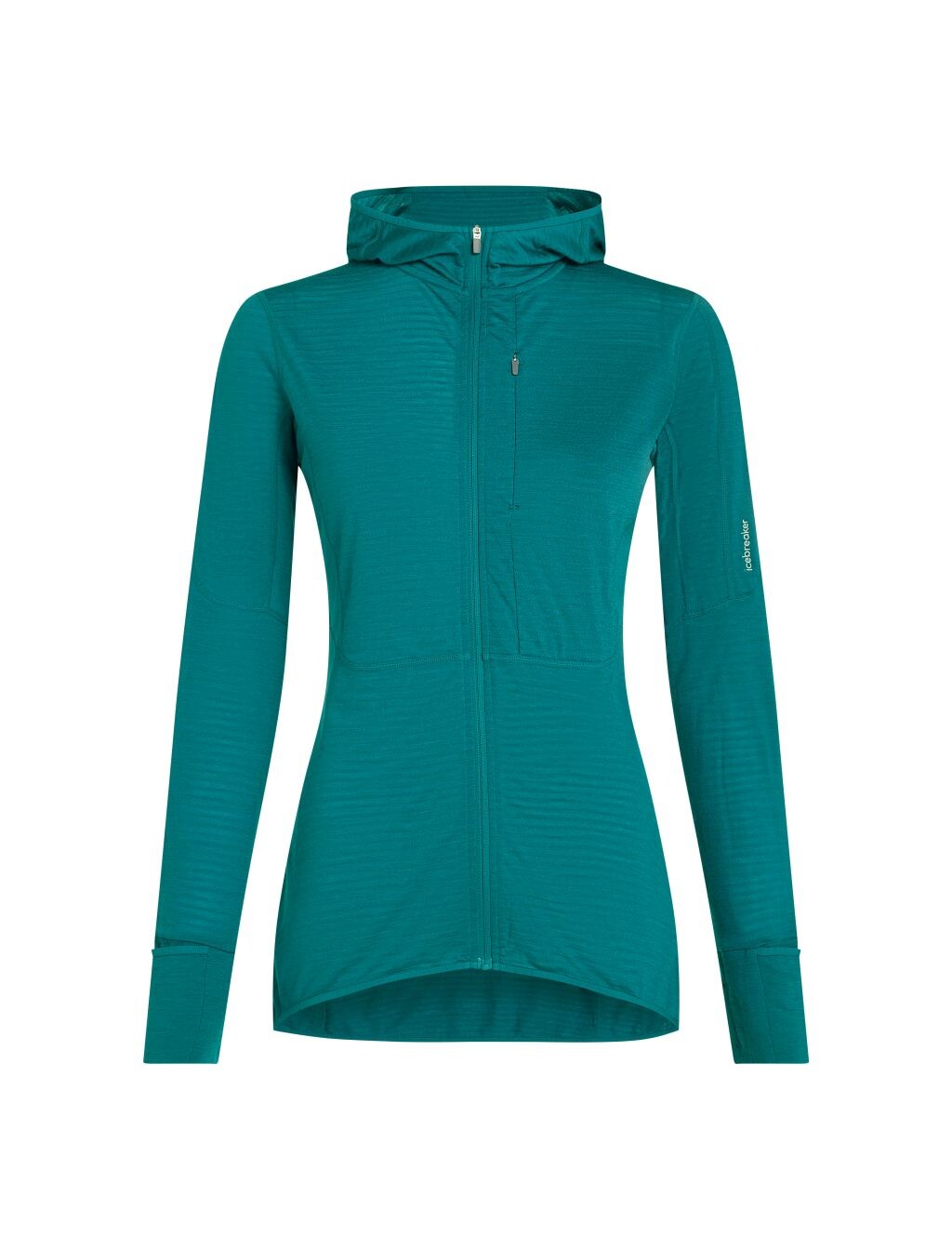 ICEBREAKER Wmns Mer 200 Realfleece Descender LS Zip H, Tidal Teal (vzorek) velikost: S