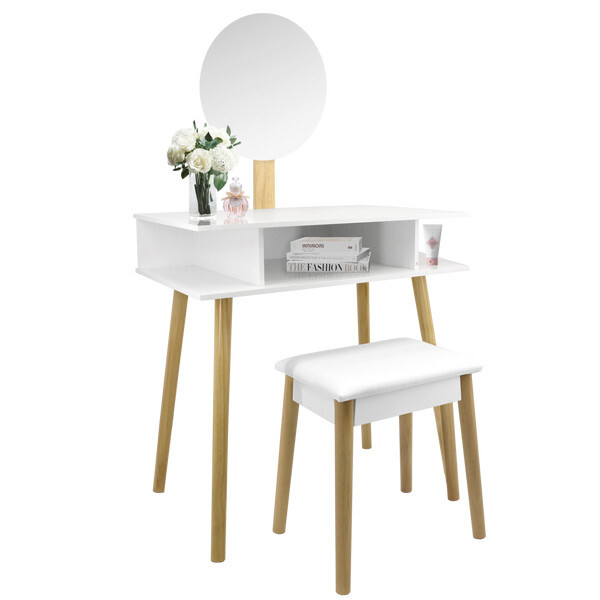 Toaletní stolek SKANDIA se zrcadlem a taburetkou PHO5803