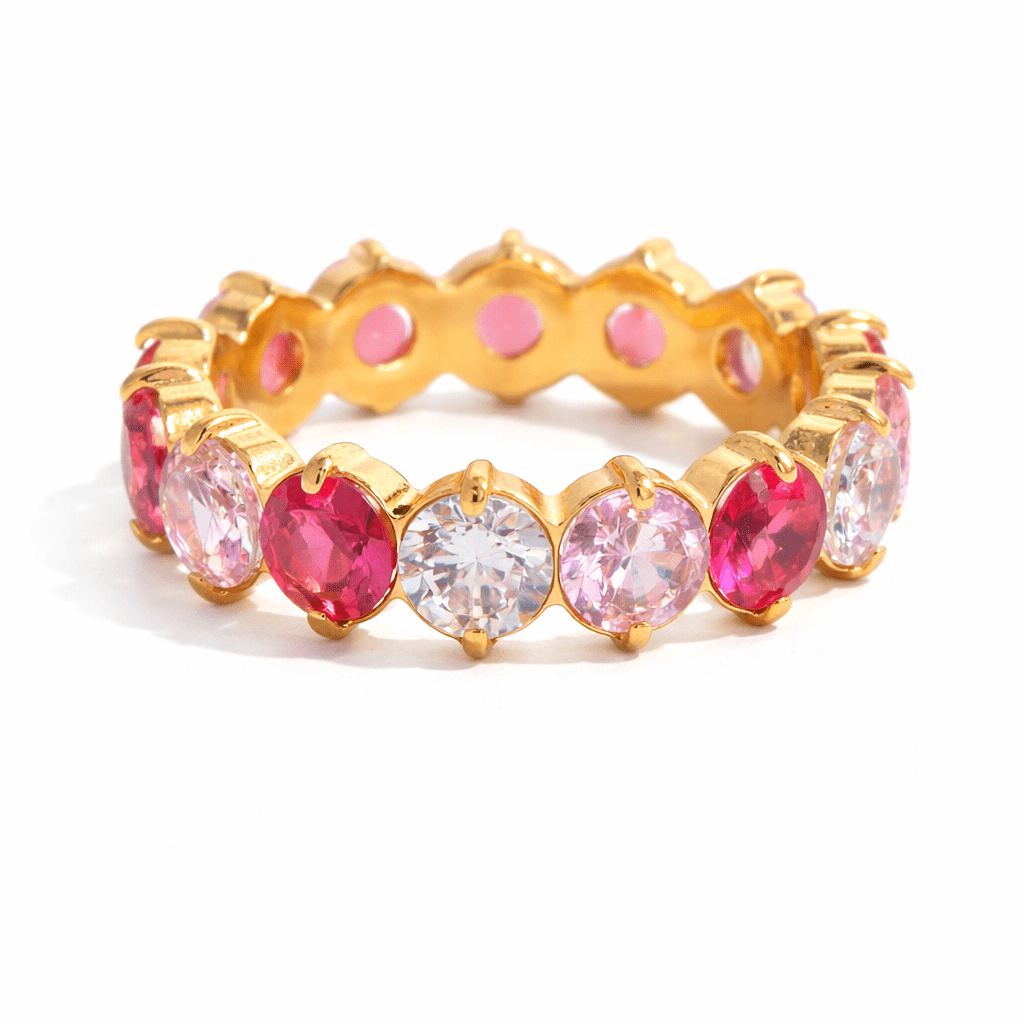 ELENYS Radiant Candy – pozlacený prsten 18K žluté zlato Velikost: 7 (EU: 54-56)