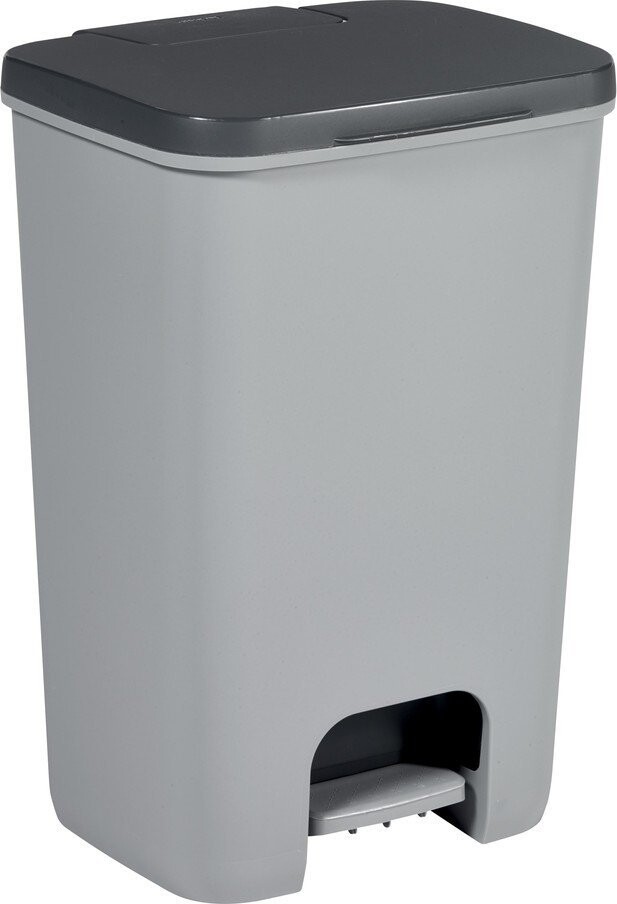 Šedý nášlapný plastový odpadkový koš 40 l Essentials – Curver