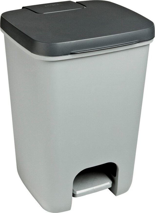 Šedý nášlapný plastový odpadkový koš 20 l Essentials – Curver