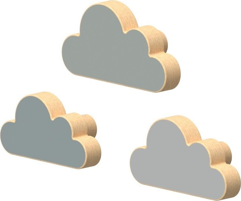Světle modré nástěnné háčky v sadě 3 ks z bukového dřeva Cloud – Cam Cam Copenhagen
