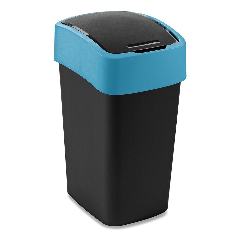 Černý/modrý plastový odpadkový koš na tříděný odpad 25 l Flip Bin – Curver