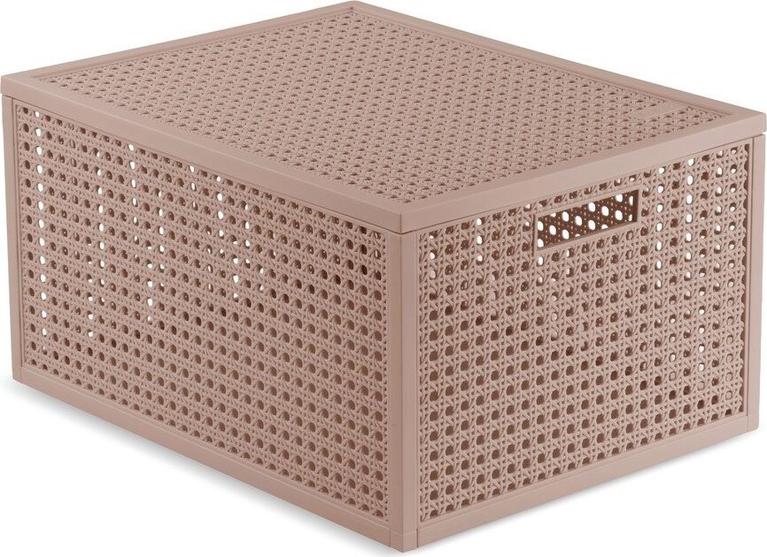 Starorůžový úložný box s víkem z recyklovaného plastu 30x38x21 cm Kaya – Curver
