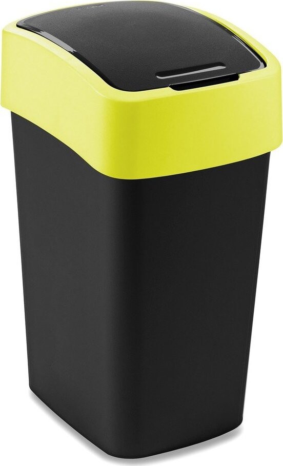 Žlutý/černý plastový odpadkový koš na tříděný odpad 25 l Flip Bin – Curver