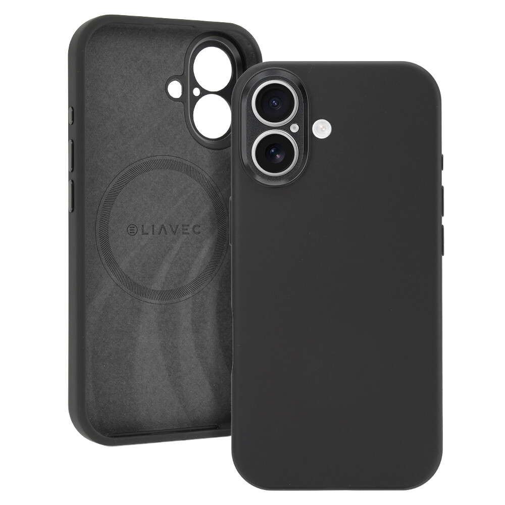 Kryt Liavec Silk Shield s kovovým rámečkem fotoaparátu pro Apple iPhone 17 černý